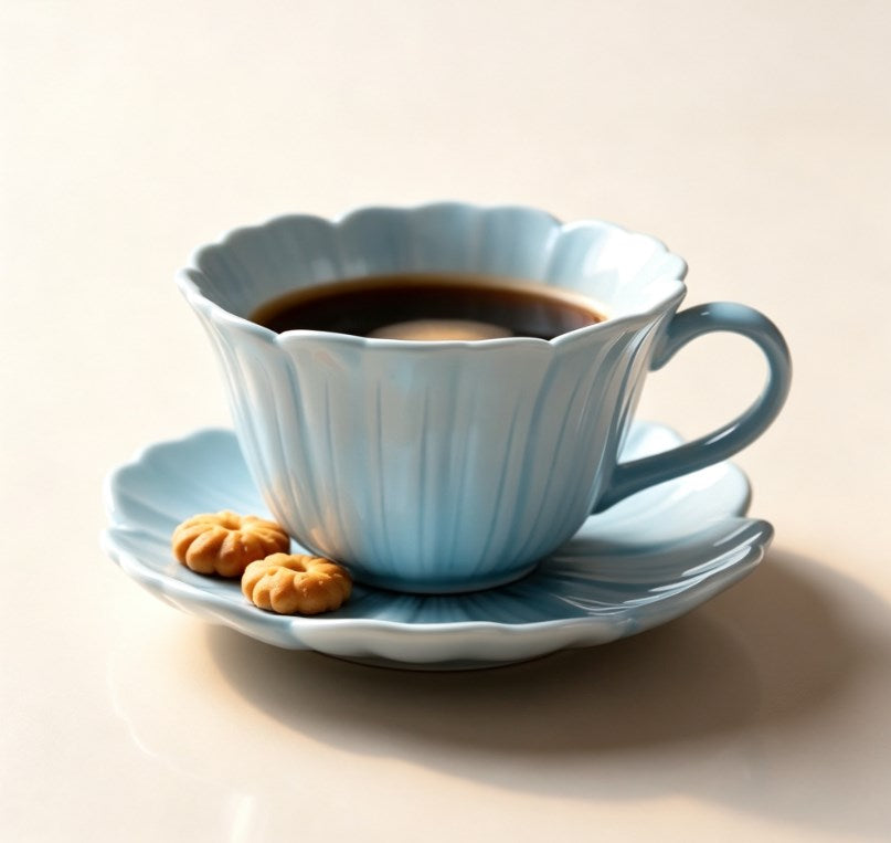 Modern Maple Leaf Ceramic Coffee Mug with Saucer - Elegant Hand-Feel Tea Cup for Home, Office & Housewarming Holiday Gifting