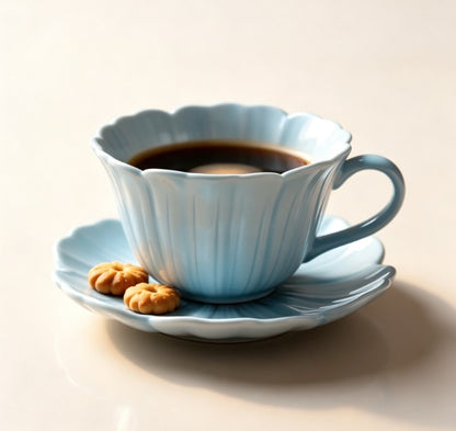 Modern Maple Leaf Ceramic Coffee Mug with Saucer - Elegant Hand-Feel Tea Cup for Home, Office & Housewarming Holiday Gifting