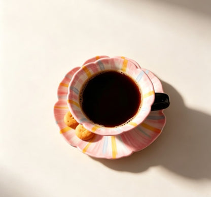 Modern Maple Leaf Ceramic Coffee Mug with Saucer - Elegant Hand-Feel Tea Cup for Home, Office & Housewarming Holiday Gifting